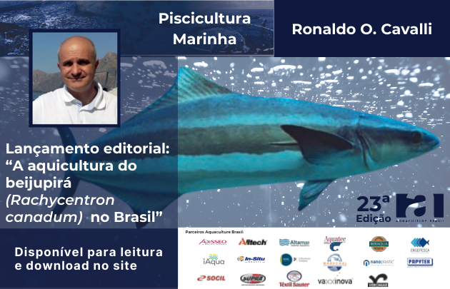 Capa Lançamento editorial: “A aquicultura do beijupirá (Rachycentron canadum) no Brasil”
