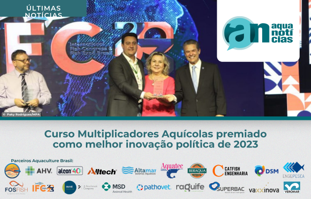 Capa Curso Multiplicadores Aquícolas premiado como melhor inovação política de 2023